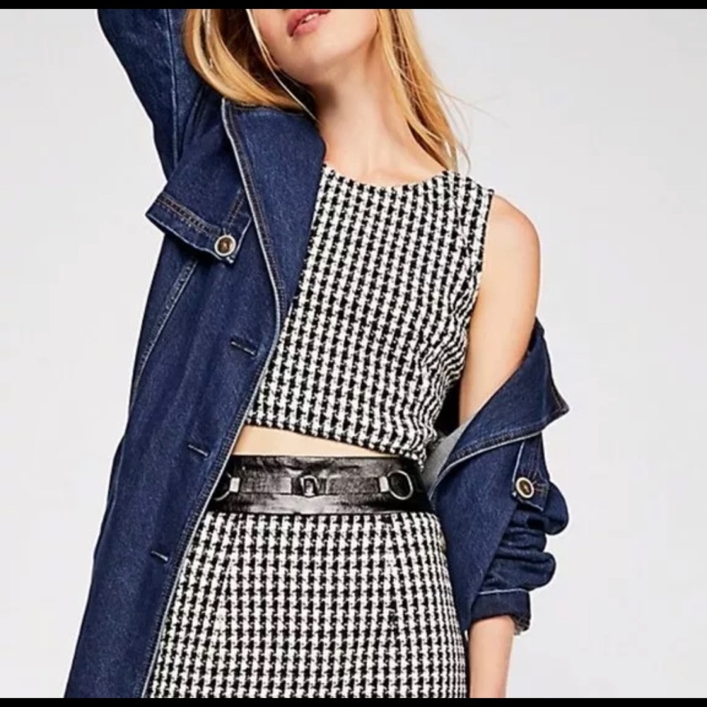 Free people bridgette set mini skirt with top